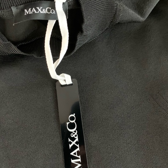 Max Mara black knit mock-neck top long sleeves sexy large cut-out at back Size L - Picture 8 of 12